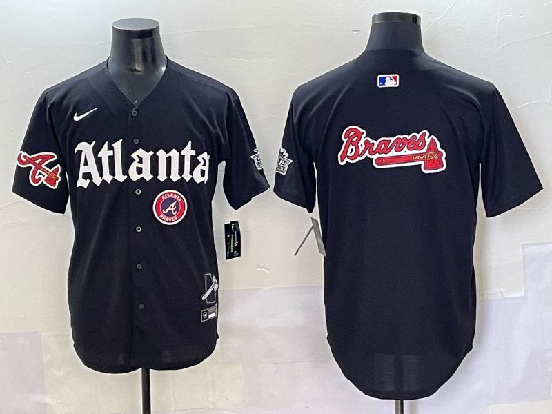 Men 2025 Atlanta Braves Blank Black Five generations Joint Name Nike MLB Jersey style 10->atlanta braves->MLB Jersey